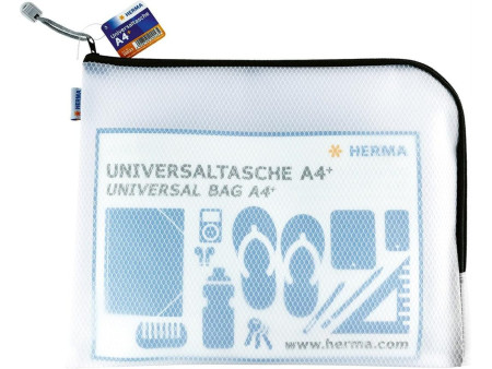 HERMA Pochette à fermeture à zip 'Mesh Bags', A4, noir