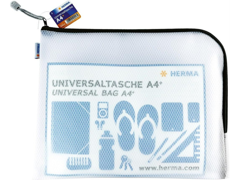 HERMA Pochette à fermeture à zip 'Mesh Bags', A4, noir