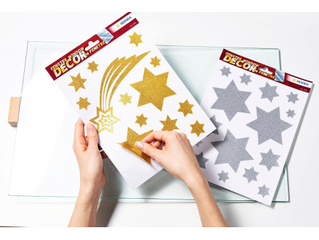 HERMA Image de Noël pour fenêtre 'Etoiles', or