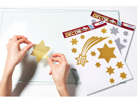 HERMA Image de Noël pour fenêtre 'Etoiles', or