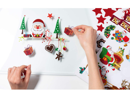 HERMA Image de Noël pour fenêtre 'Joyeux Père Noël'