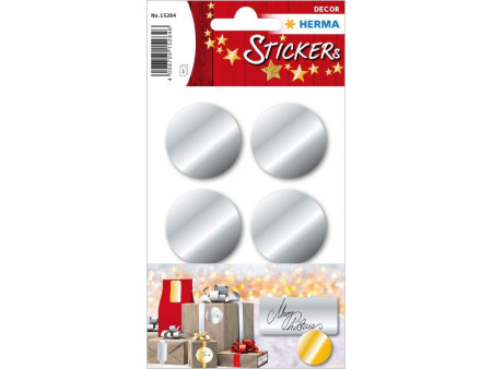 HERMA Sticker de Noël, rond, 32 mm, argent
