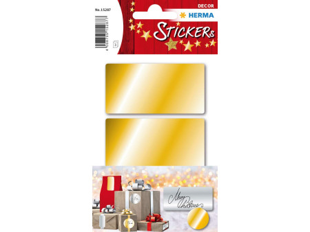 HERMA Sticker de Noël, rectangulaire, 34 x 67 mm, or