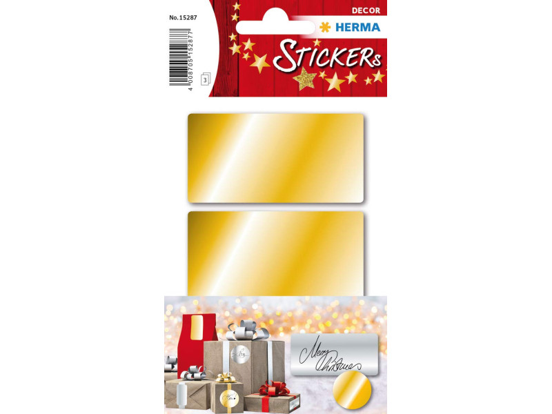 HERMA Sticker de Noël, rectangulaire, 34 x 67 mm, or