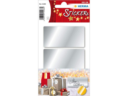 HERMA Sticker de Noël, rectangulaire, 34 x 67 mm, argent
