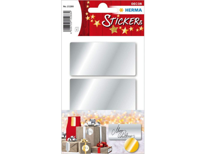 HERMA Sticker de Noël, rectangulaire, 34 x 67 mm, argent