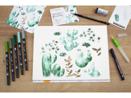 Tombow Kit pour aquarelle 'Greenery', 11 pièces