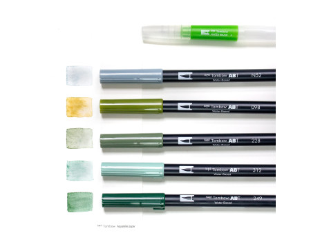 Tombow Kit pour aquarelle 'Greenery', 11 pièces