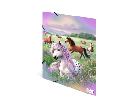 HERMA Chemise à élastique 'Le monde des chevaux', carton, A3