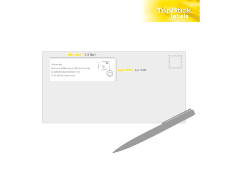 TOP STICK Etiquette universelle, 97,0 x 42,3 mm, blanc