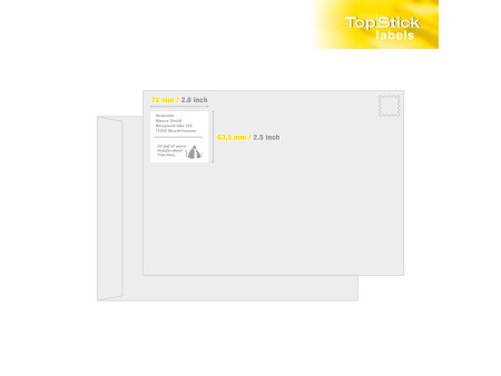 TOP STICK Etiquette universelle, 105 x 33,8 mm, blanc