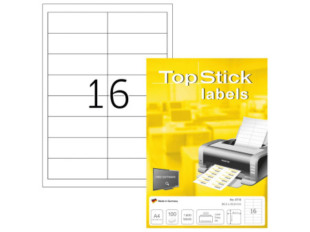 TOP STICK Etiquette universelle, 96,5 x 33,9 mm, blanc