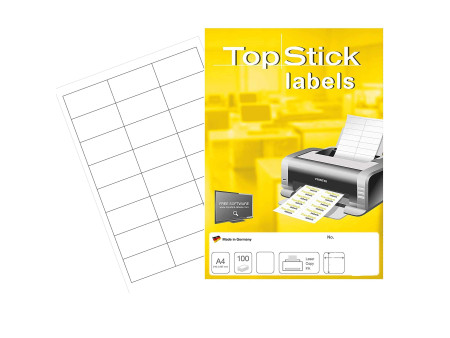 TOP STICK Etiquette universelle, 64,6 x 33,8 mm, blanc