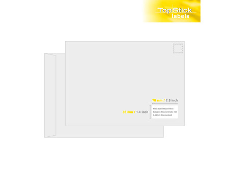 TOP STICK Etiquette universelle, 70 x 50,8 mm, blanc