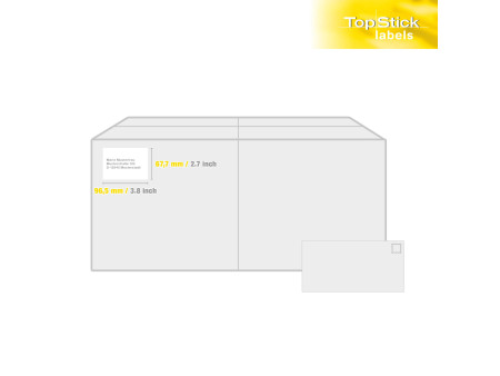 TOP STICK Etiquette universelle, 96,5 x 67,7 mm, blanc