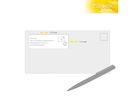 TOP STICK Etiquette universelle, 99,1 x 33,9 mm, blanc
