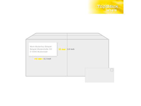 TOP STICK Etiquette universelle, 210 x 99 mm, blanc