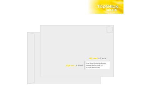 TOP STICK Etiquette universelle, 63,5 x 72 mm, blanc
