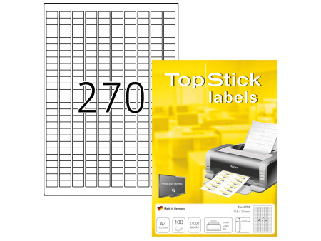TOP STICK Etiquette universelle, 17,8 x 10 mm, blanc