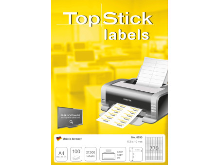 TOP STICK Etiquette universelle, 17,8 x 10 mm, blanc