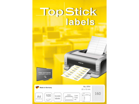 TOP STICK Etiquette universelle, 22 x 12 mm, blanc