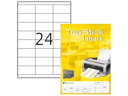 TOP STICK Etiquette universelle, 70 x 33,8 mm, blanc