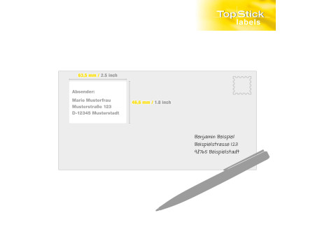 TOP STICK Etiquette universelle, 70 x 33,8 mm, blanc