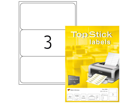 TOP STICK Etiquette universelle, 200 x 95 mm, blanc
