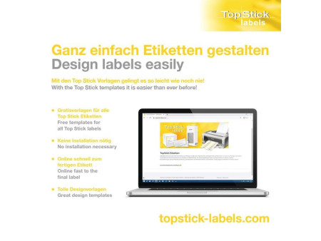 TOP STICK Etiquette universelle, 48,5 x 16,9 mm, blanc