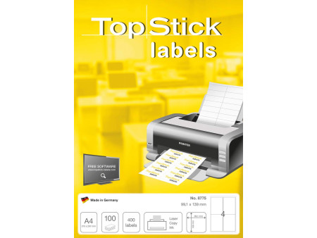 TOP STICK Etiquette universelle, 99,1 x 139 mm, blanc