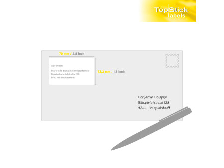 TOP STICK Etiquette universelle, 70 x 16,9 mm, blanc