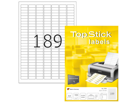 TOP STICK Etiquette universelle, 25,4 x 10 mm, blanc