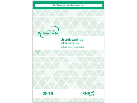 RNK Verlag Formulaire 'demande de congé', bloc, format A5