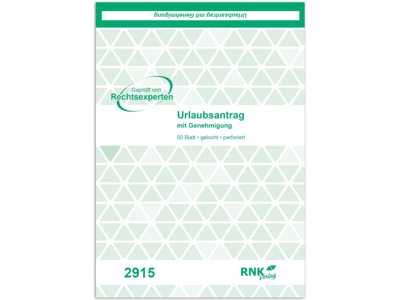 RNK Verlag Formulaire 'demande de congé', bloc, format A5