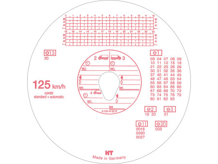 RNK Verlag Disque à diagramme HAUG, 125 km/h, combi
