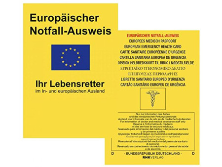 RNK Carte sanitaire européenne d'urgence, 105 x 75 mm, dans