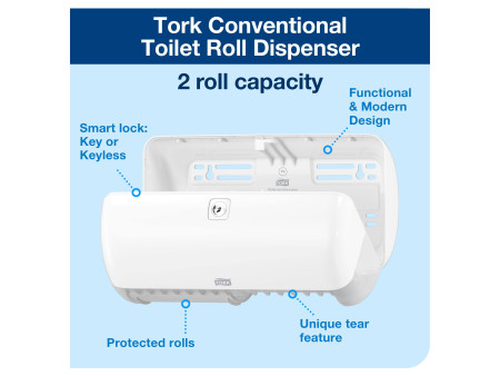 TORK Distributeur de papier toilette ELEVATION, blanc