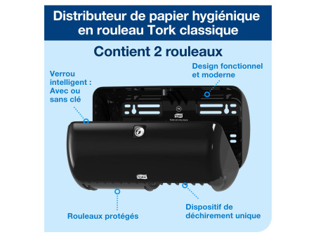 TORK Distributeur de papier toilette ELEVATION, noir