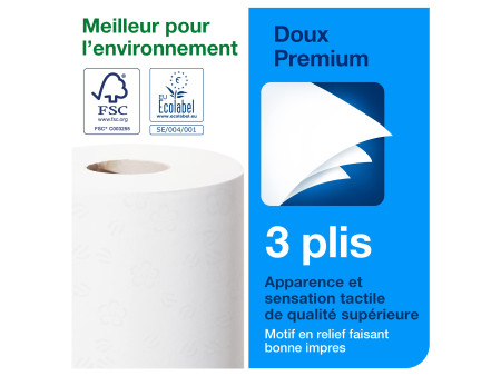 TORK Papier toilette, 3 couches, blanc