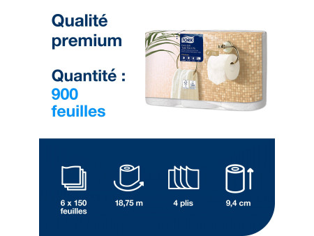 TORK Papier toilette, 4 couches, blanc