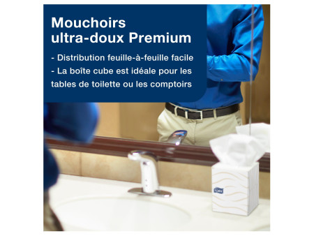 TORK Mouchoir en papier, extra doux, 2 couches, blanc