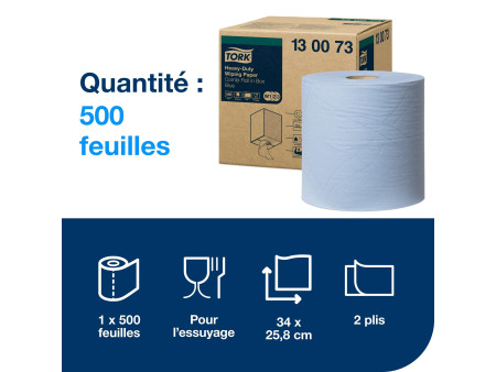 TORK Rouleau nettoyant multi-usage, 2 couches, 170 m, bleu