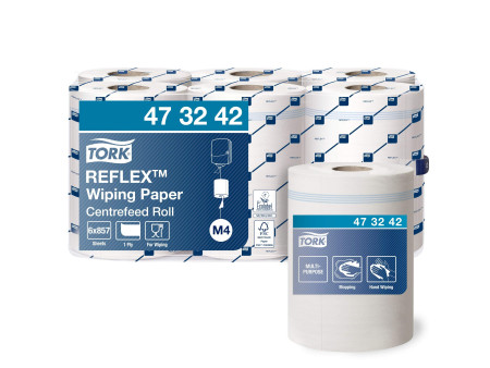 TORK Reflex Rouleau nettoyant multi-usage, 300 m, blanc