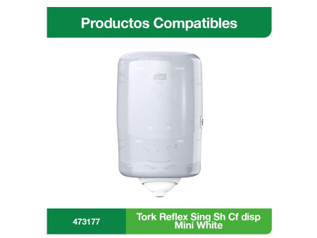 TORK Reflex Rouleau nettoyant multi-usage, 120,1 m, blanc