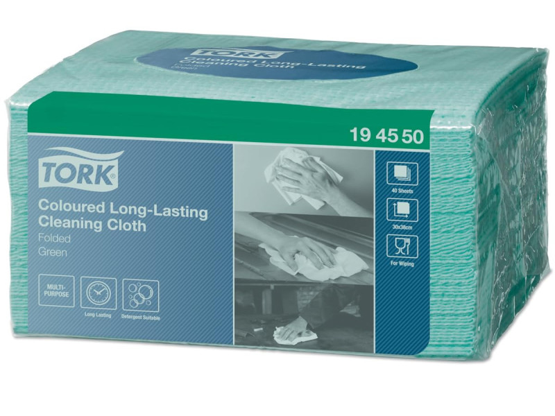 TORK Chiffon de nettoyage tout usage, 385 x 300 mm, vert