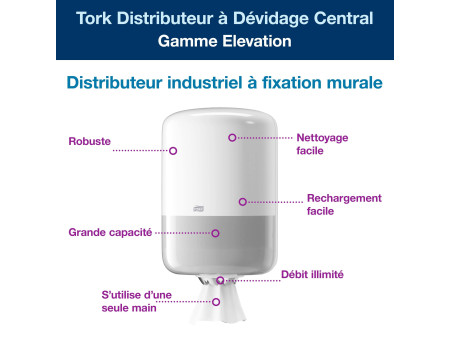 TORK Distributeur à dévidage central ELEVATION, blanc