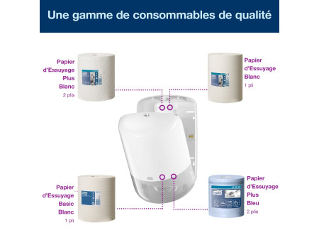 TORK Distributeur à dévidage central ELEVATION, blanc