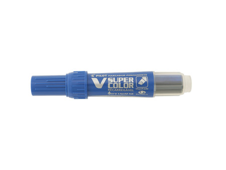 PILOT Marqueur permanent V SUPER COLOR, biseauté, bleu