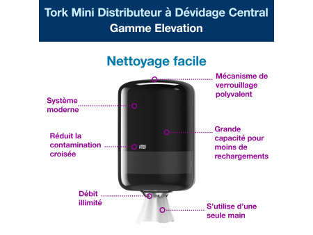 TORK Distributeur à dévidage central ELEVATION, noir
