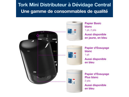 TORK Distributeur à dévidage central ELEVATION, noir